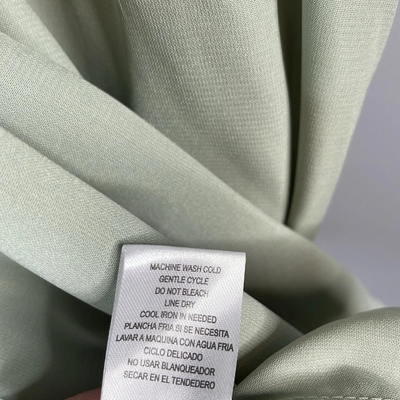 BEBOP NWT Sage Green Ruffle Short Puff Sleeve Dress Button Front Childhood XL - Picture 9 of 11